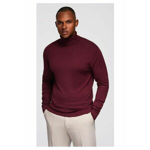Pulover cu guler inalt tricotat cu viscoza OM-SWTN-0101 - Bordeaux imagine