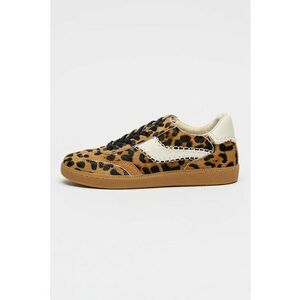 Pantofi sport de piele cu animal print Notice Stitch 2.0 - Negru/Maro imagine
