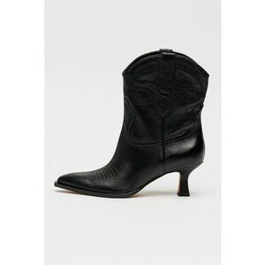 Botine cowboy de piele Angel - Negru imagine
