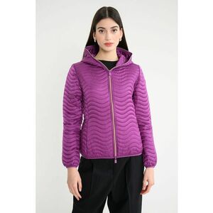 Jacheta cu gluga si aspect matlasat - Violet imagine