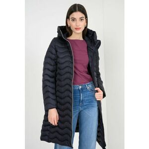 Geaca lunga cu vatelina si gluga - Negru imagine