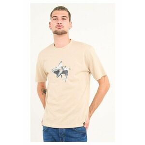 Kenvelo - Tricou barbat cu maneca scurta si imprimeu grafic text ( CEMENT - Material: Bumbac - Bej imagine