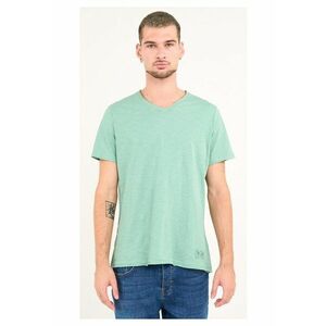 Tricou uni cu decolteu in V - Verde imagine