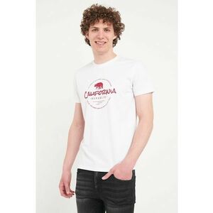 - Tricou barbat cu maneca scurta si imprimeu ( WHITE - Material: Bumbac - Alb imagine