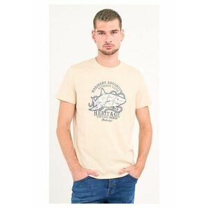 - Tricou barbat cu maneca scurta si imprimeu ( Material: Bumbac - FOG - Bej imagine