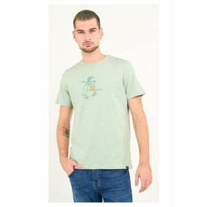- Tricou barbat cu maneca scurta si detalii grafice ( Material: Bumbac - CAMEO GREEN - Verde imagine
