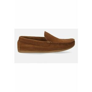 Pantofi loafer de piele intoarsa cu cusaturi decorative imagine