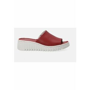 Papuci cu talpa wedge din piele - imagine