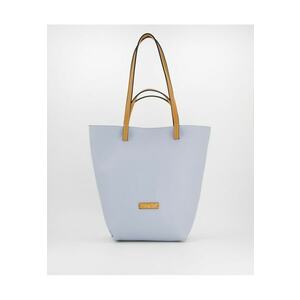 Geanta dama Shopper piele naturala 36x40x14cm manere maro - 1 buzunar interior - Albastru imagine