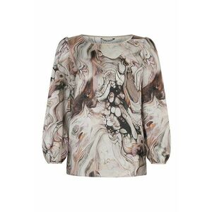 Bluza cu imprimeu abstract si maneci bufante imagine