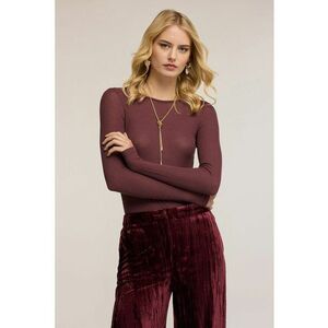 Bluza slim fit din amestec de modal - Rosu inchis imagine