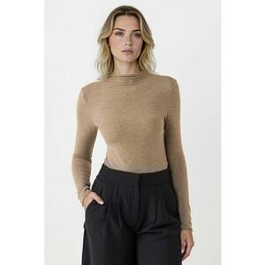 Bluza slim fit - Bej melange imagine