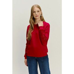 Bluza de trening cu aplicatii florale - Rosu imagine