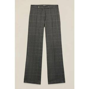 Pantaloni cu croiala ampla si model in carouri - Gri inchis imagine