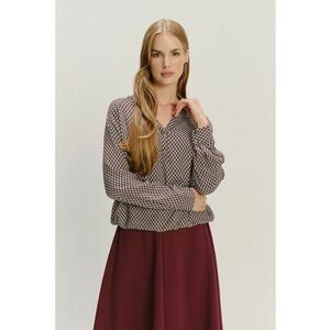 Camasa cu model geometric - Rosu/Negru/Alb murdar imagine