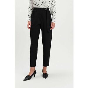 Pantaloni crop cu talie inalta - Negru imagine