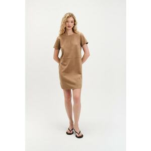 Rochie mini cu cordon in talie - Maro deschis imagine