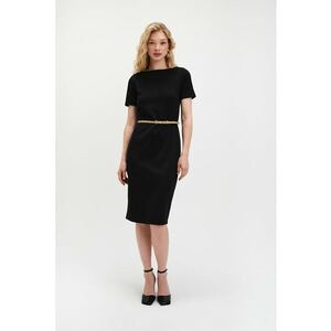 Rochie bodycon cu curea - Negru imagine
