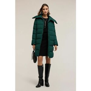 Geaca lunga cu guler inalt - Verde englez imagine