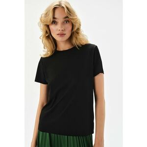 Tricou din bumbac cu maneci scurte - Negru imagine
