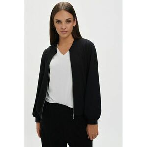 Jacheta bomber cu fermoar si model uni - Negru imagine