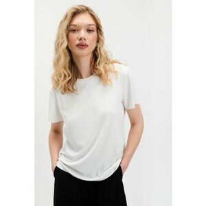 Tricou lejer cu decolteu la baza gatului - Alb optic imagine