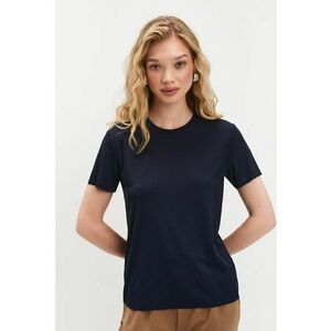 Tricou lejer cu decolteu la baza gatului - Albastru ultramarin imagine