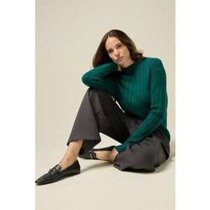 Pulover cu model torsade - Verde persan imagine