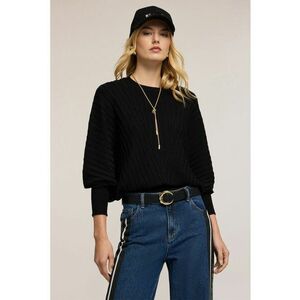 Pulover supradimensionat striat - Negru imagine
