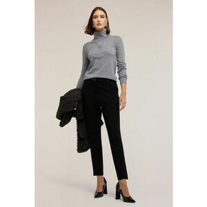 Pantaloni uni cu croiala conica - Negru imagine