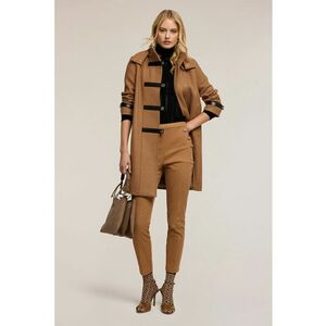Pantaloni crop conici - Maro scortisoara imagine