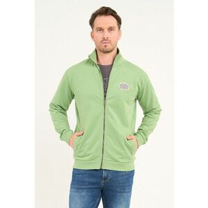 Bluza de trening cu fermoar si guler mediu - Verde lime imagine