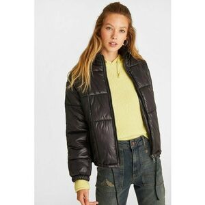 Geaca matlasata cu guler inalt - Negru imagine