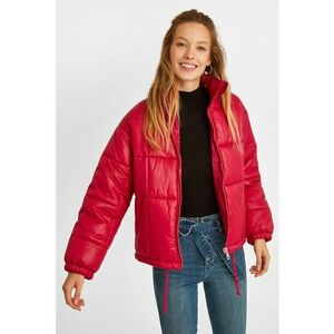 Geaca matlasata cu guler inalt - Rosu imagine