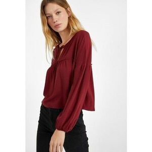 Bluza vaporoasa cu snur - Rosu inchis imagine