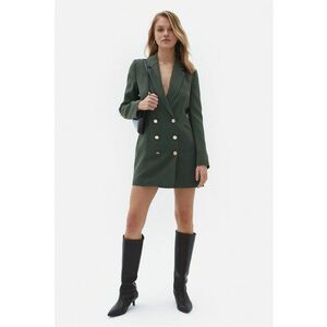 Rochie-sacou cu doua randuri de nasturi - Verde englez imagine