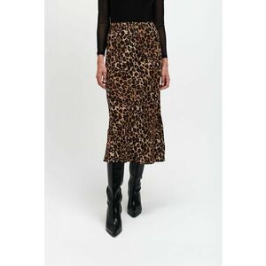 Fusta midi cu animal print - Negru/Maro imagine