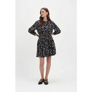 Rochie midi cu model - Alb/Bleumarin imagine