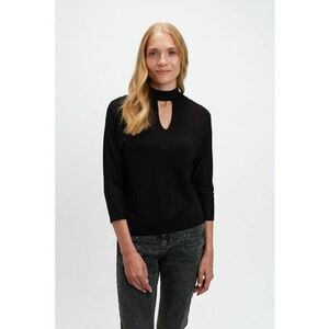 Bluza cu maneci medii si decupaj - Negru imagine