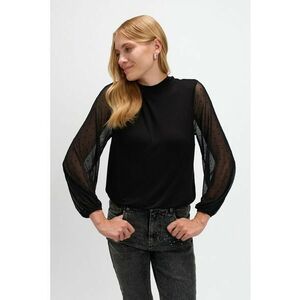 Bluza cu maneci semitransparente - Negru imagine