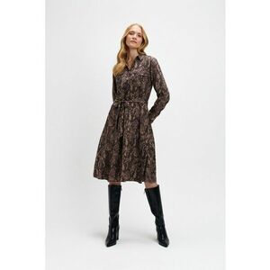 Rochie-camasa midi cu cordon - Violet/Kaki imagine