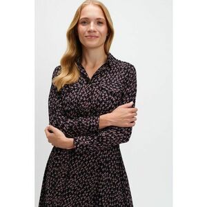 Rochie-camasa midi cu cordon - Negru/Roz imagine