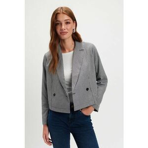 Sacou cu nasturi si model - Alb/Bleumarin imagine