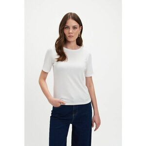 Tricou cu decolteu rotund - Alb imagine