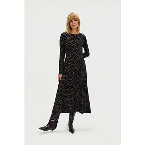 Rochie evazata cu o curea - Negru/Roz prafuit imagine