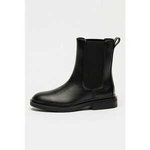 Ghete Chelsea din piele cu insertii elastice Previa Top - Negru imagine