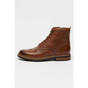 Ghete din piele cu model brogue Newford - Maro imagine