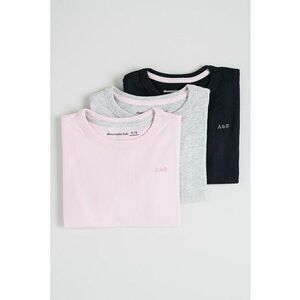 Set de bluza din amestec de bumbac cu decolteu la baza gatului - 3 piese - Negru/Gri/Roz imagine