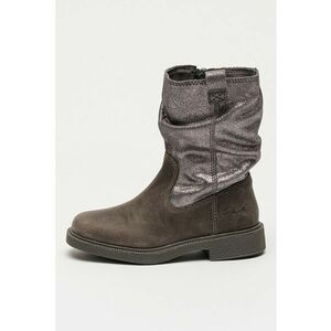Ghete din piele intoarsa Pewter - Gri/Argintiu imagine
