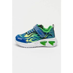 Pantofi sport cu velcro si design grafic - Verde/Bleumarin imagine